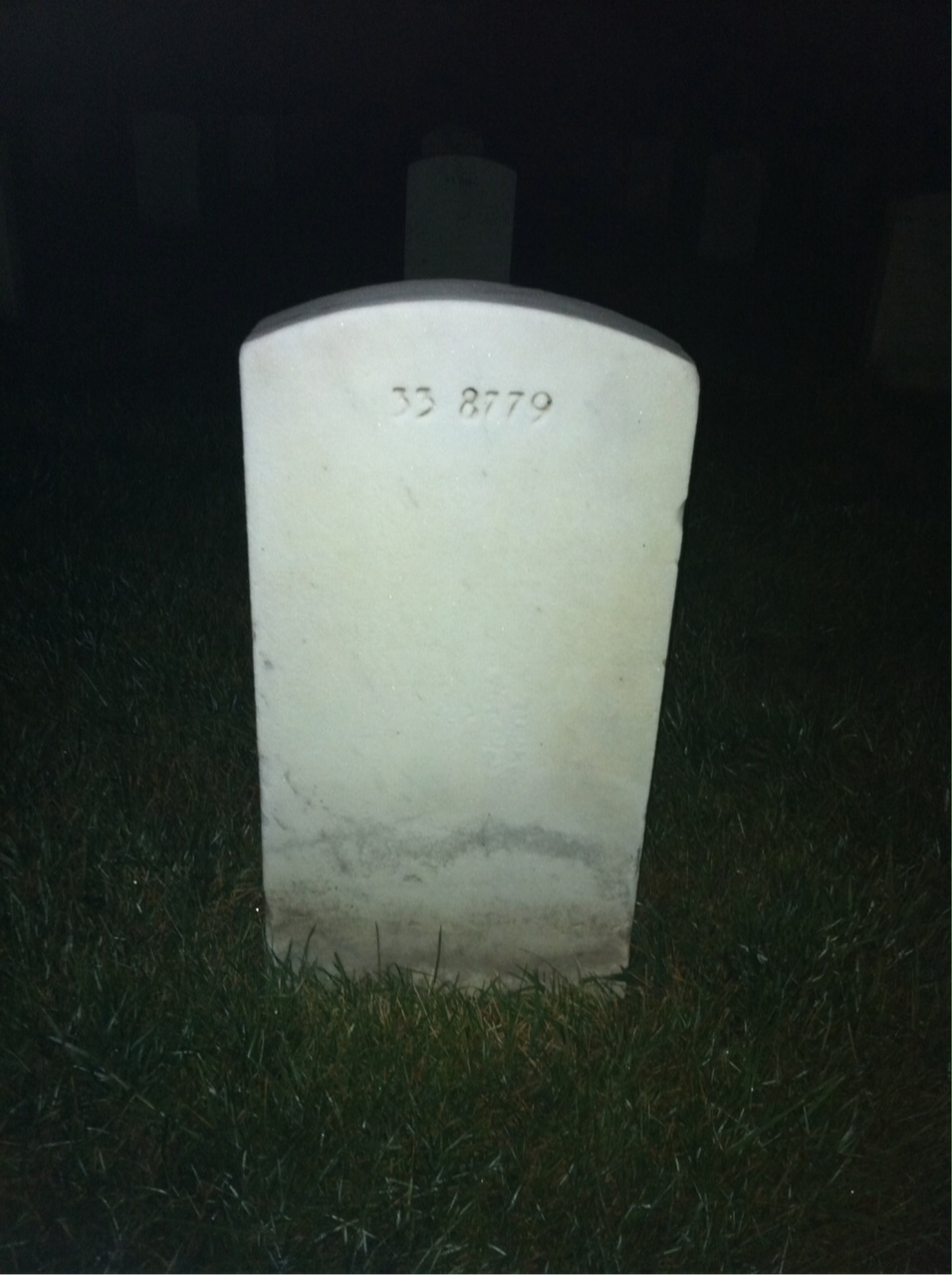 Back of headstone — Garland Morris