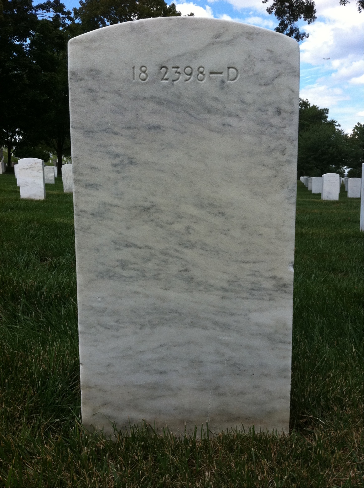 Back of headstone — Clarence Anderson