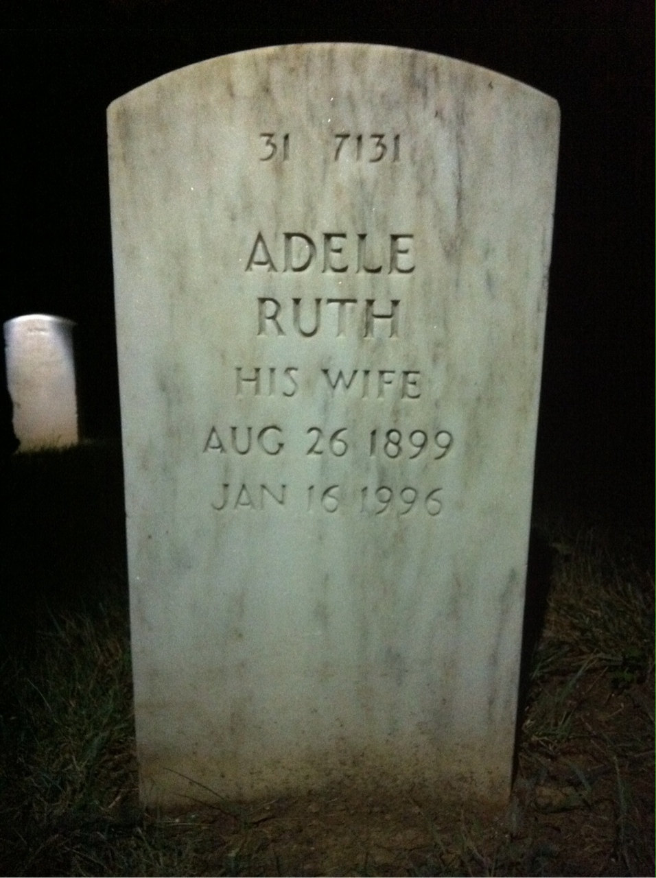 Back of headstone — Ross Moore