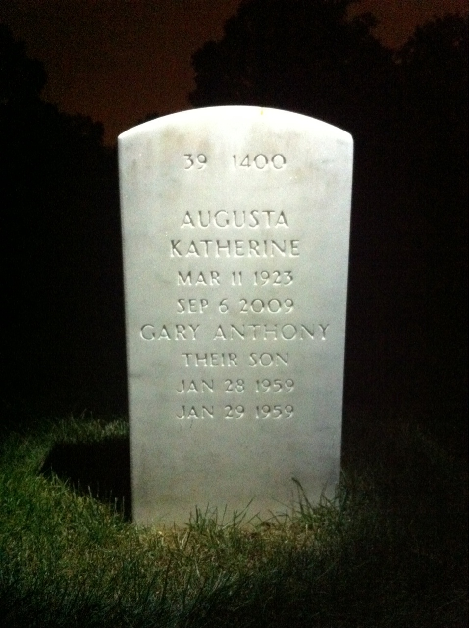 Back of headstone — Donald Zimmerman