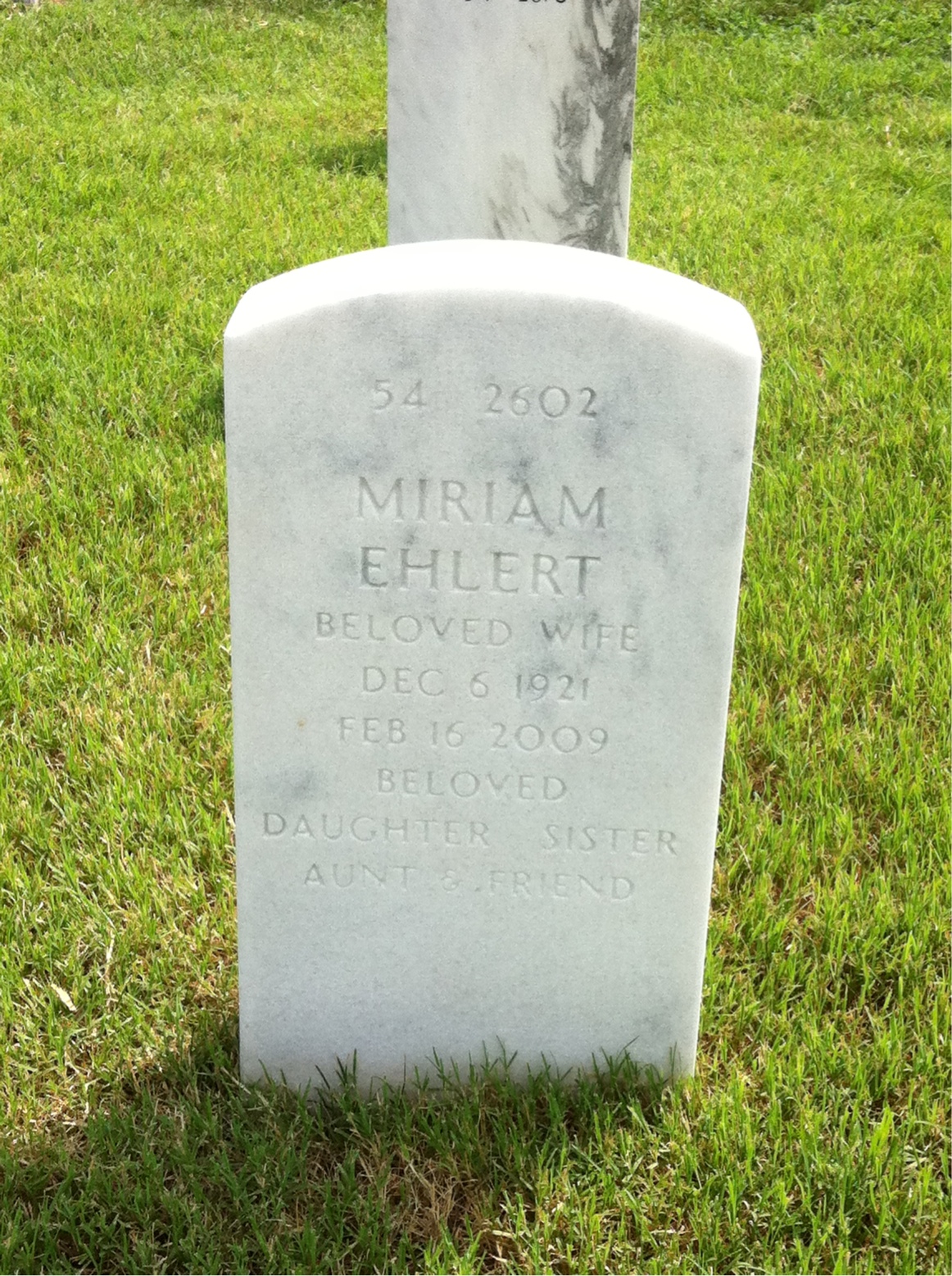 Back of headstone — Robert Mucha