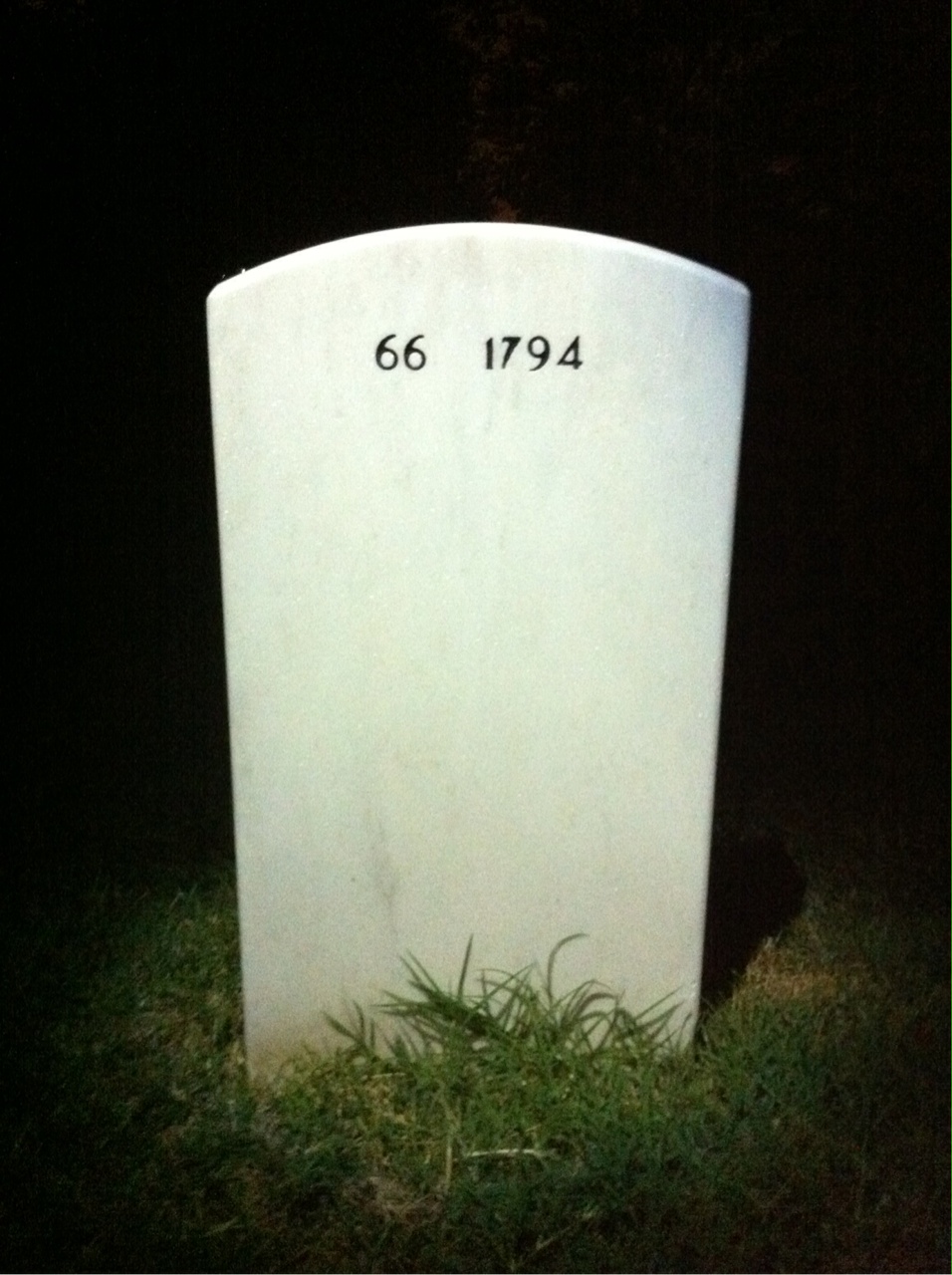 Back of headstone — Charles Harney