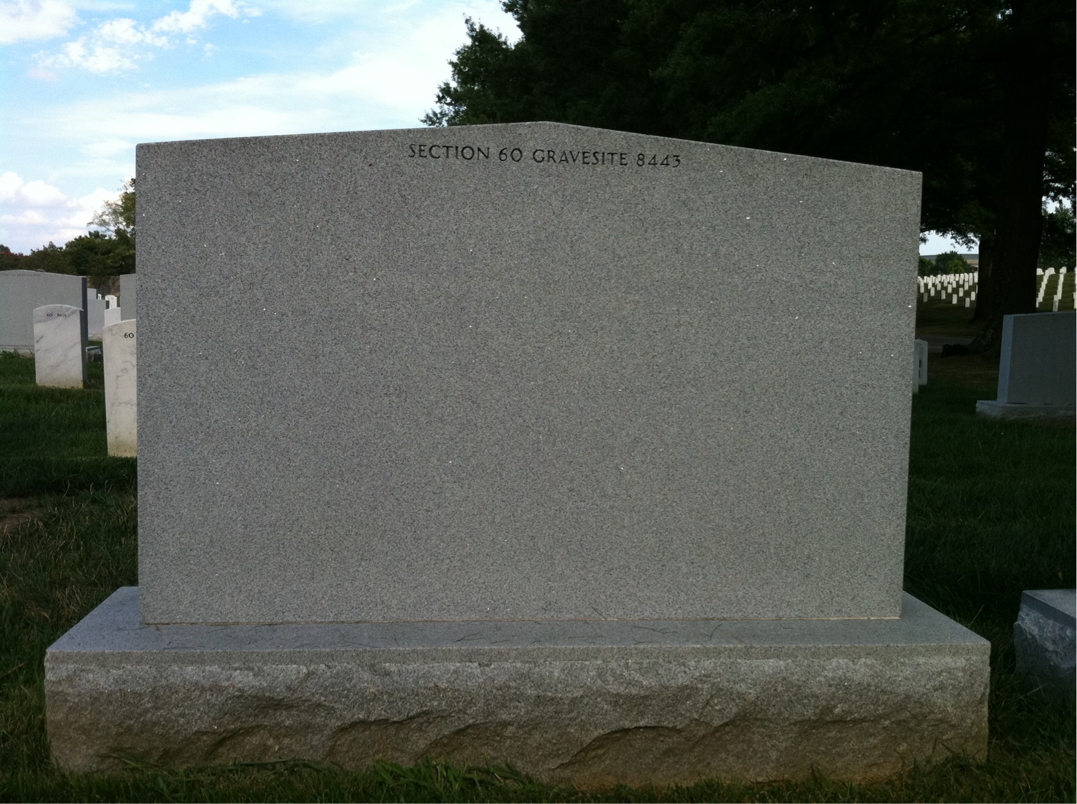 Back of headstone — Elvin Samuelson