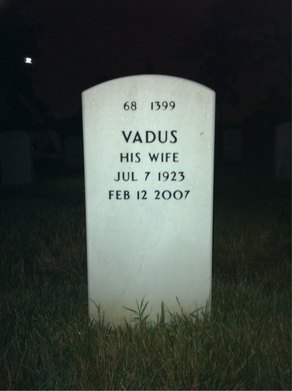Back of headstone — Lowell Hanna
