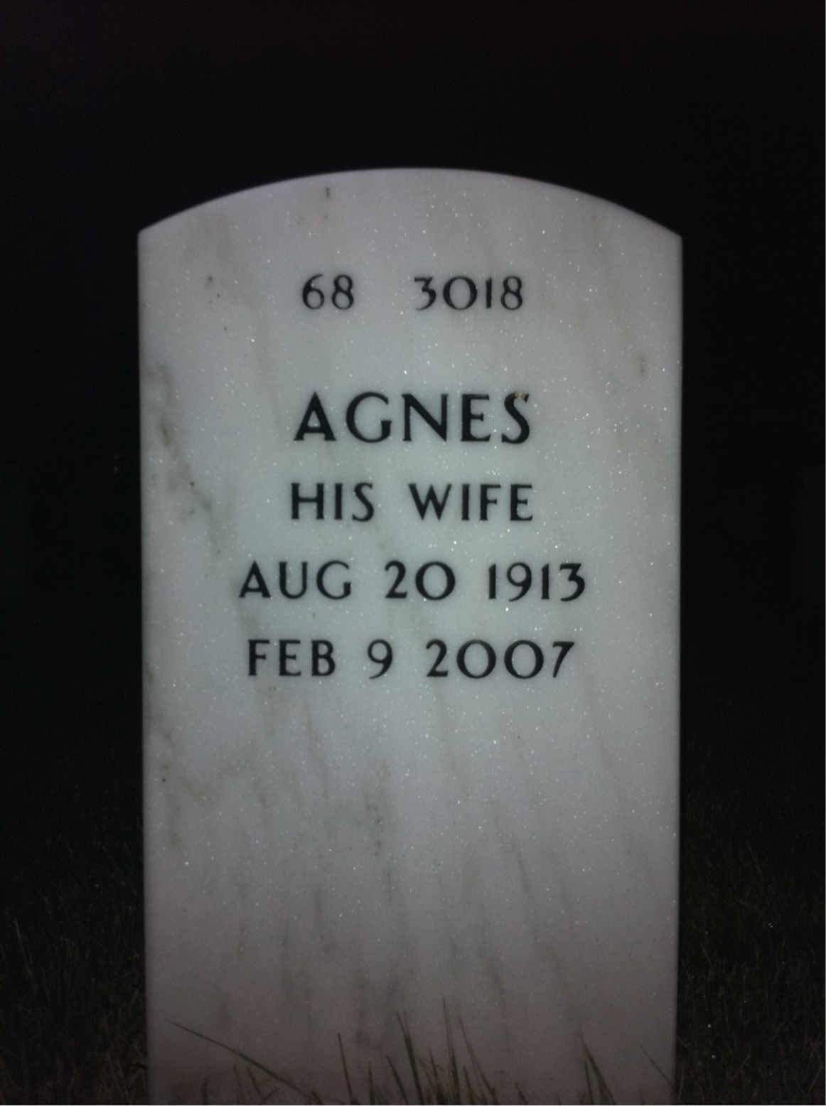 Back of headstone — George Bennett