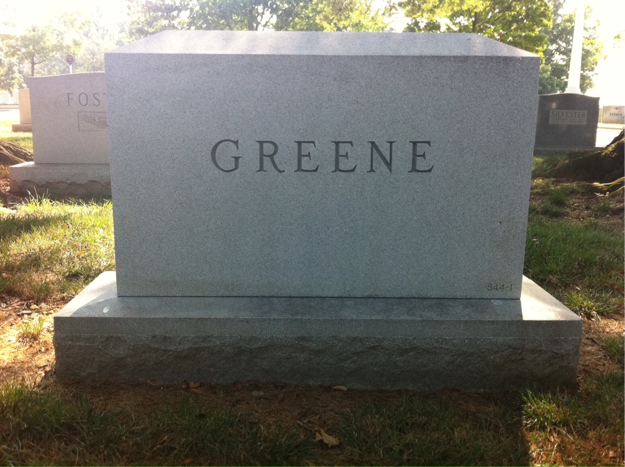 Back of headstone — John Greene
