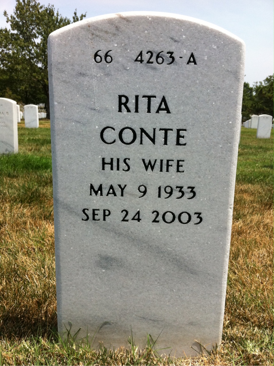 Back of headstone — John Ryan