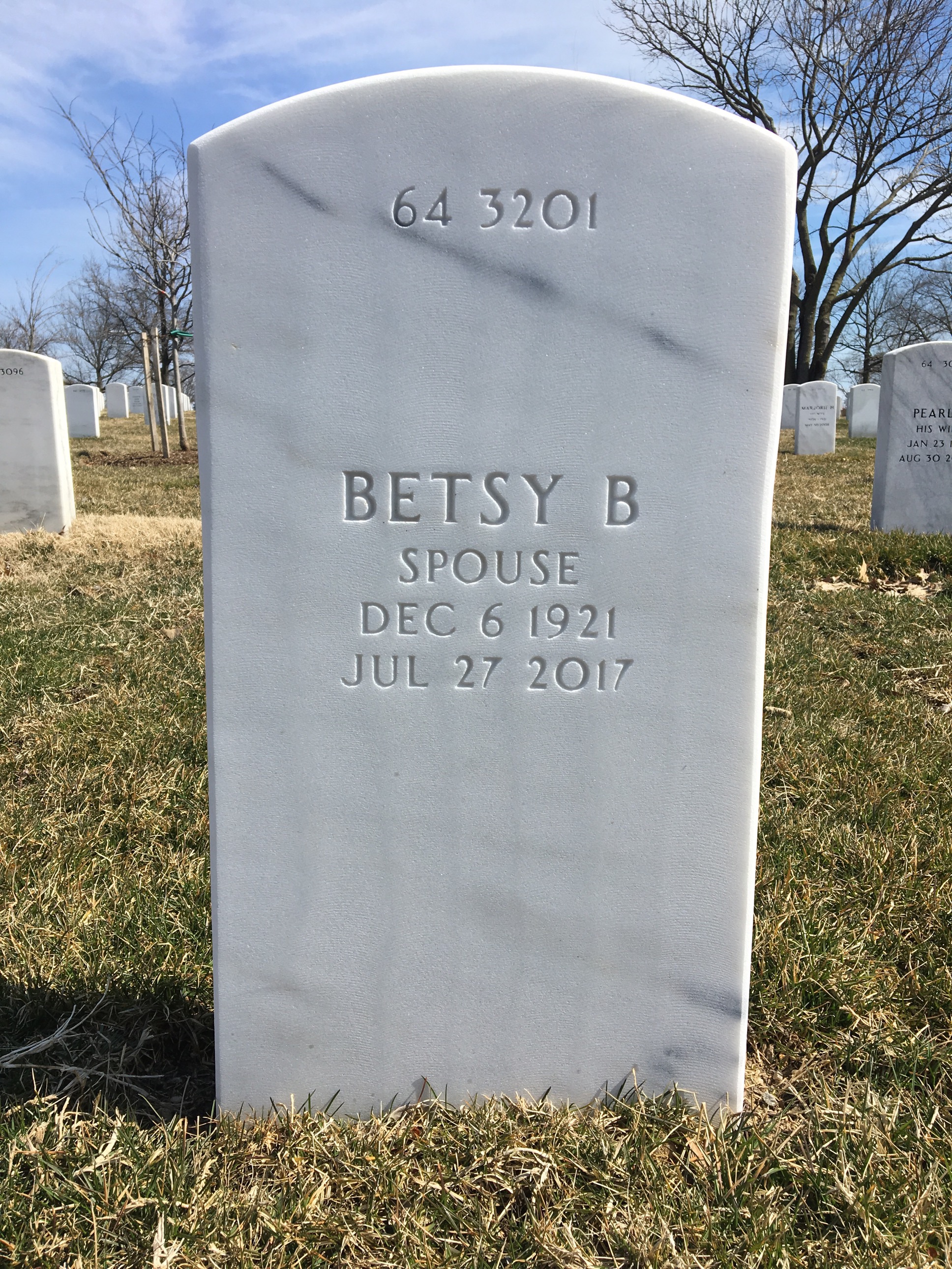 Back of headstone — George Bluhm