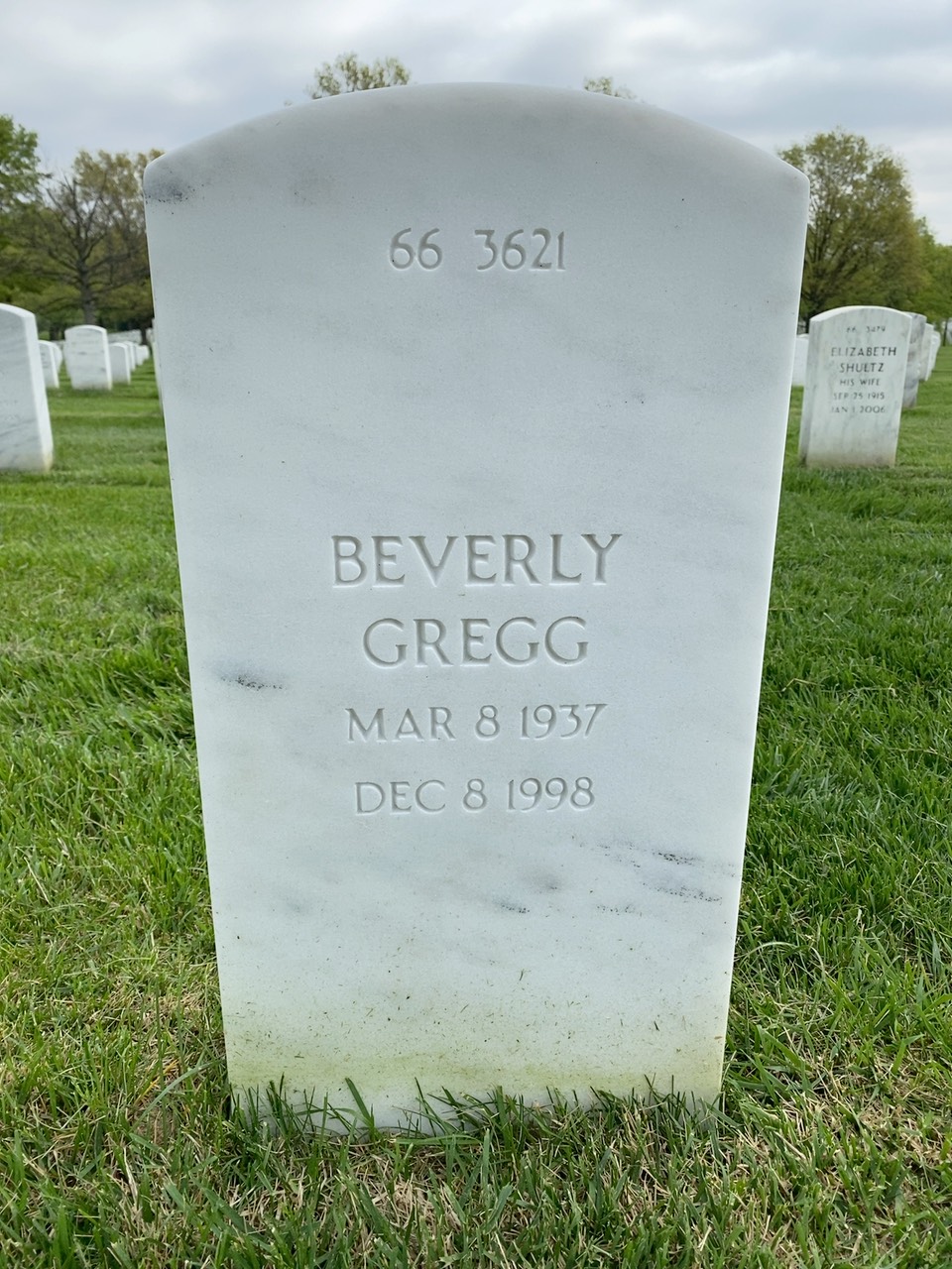 Back of headstone — Warner Hall Basse