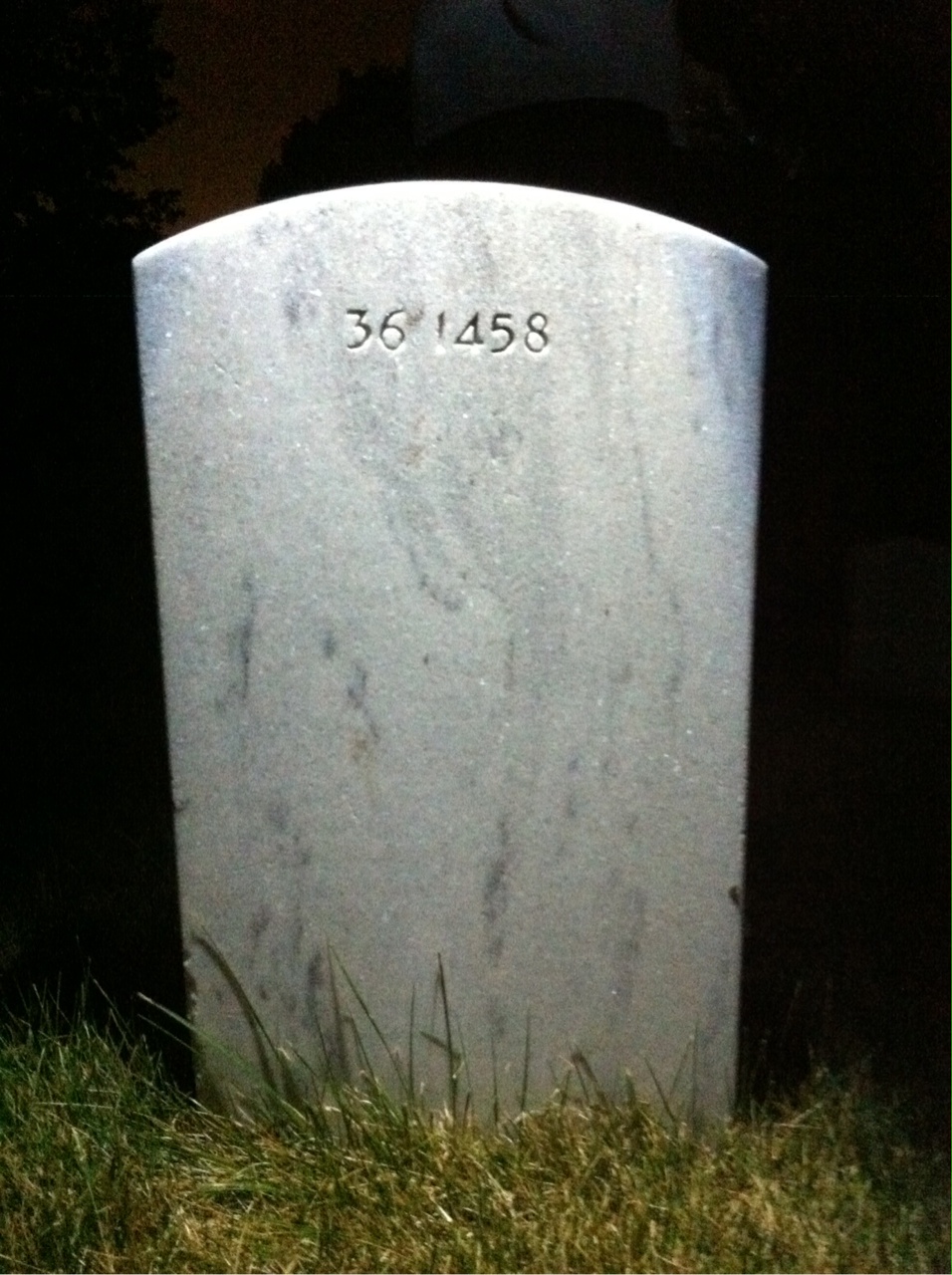 Back of headstone — Arthur Exum
