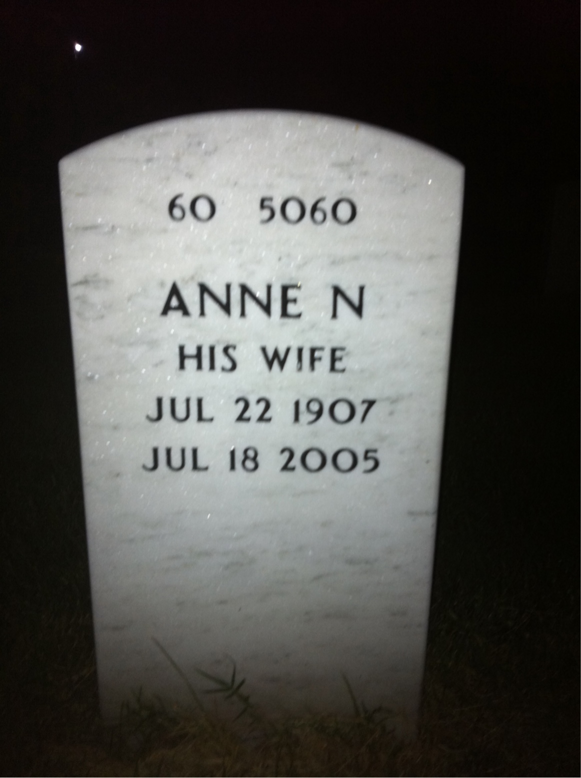 Back of headstone — William Hartford