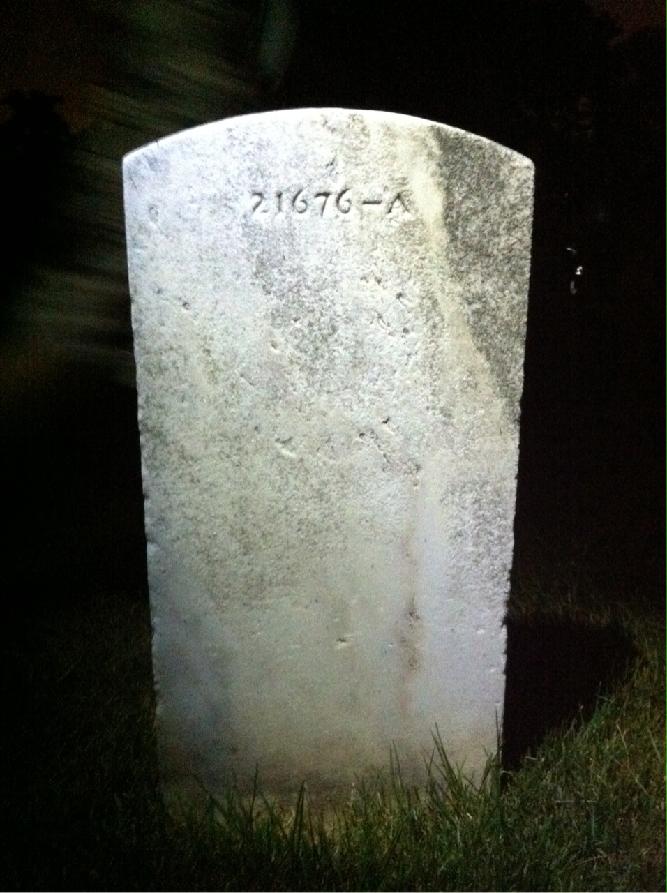 Back of headstone — John Ayars