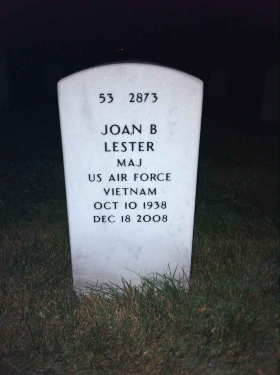 Back of headstone — Harry Lester