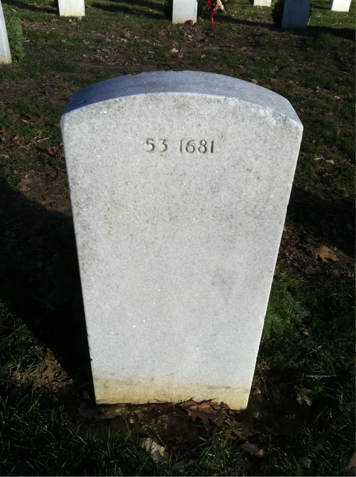 Back of headstone — John Morris
