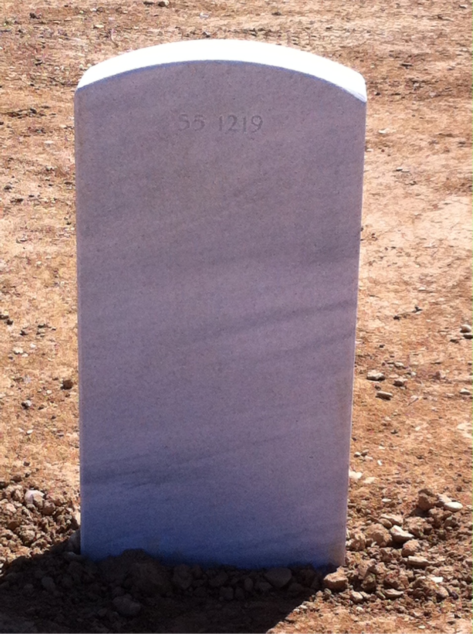 Back of headstone — Thomas J Carabine