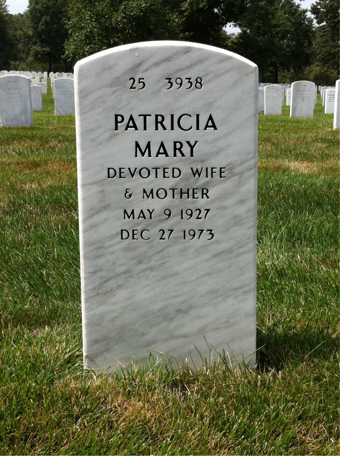 Back of headstone — Harry Alderman