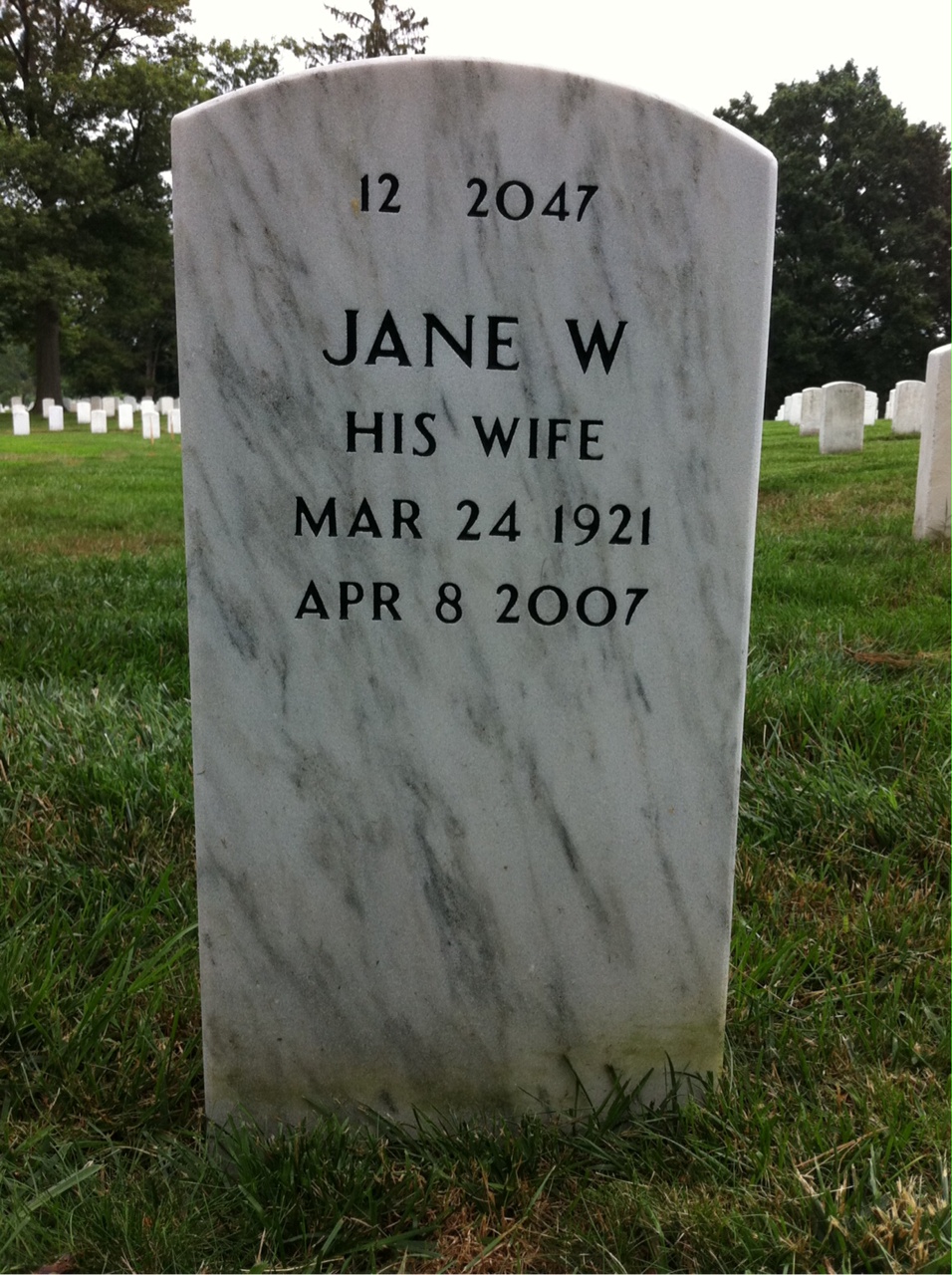 Back of headstone — John Mcsween