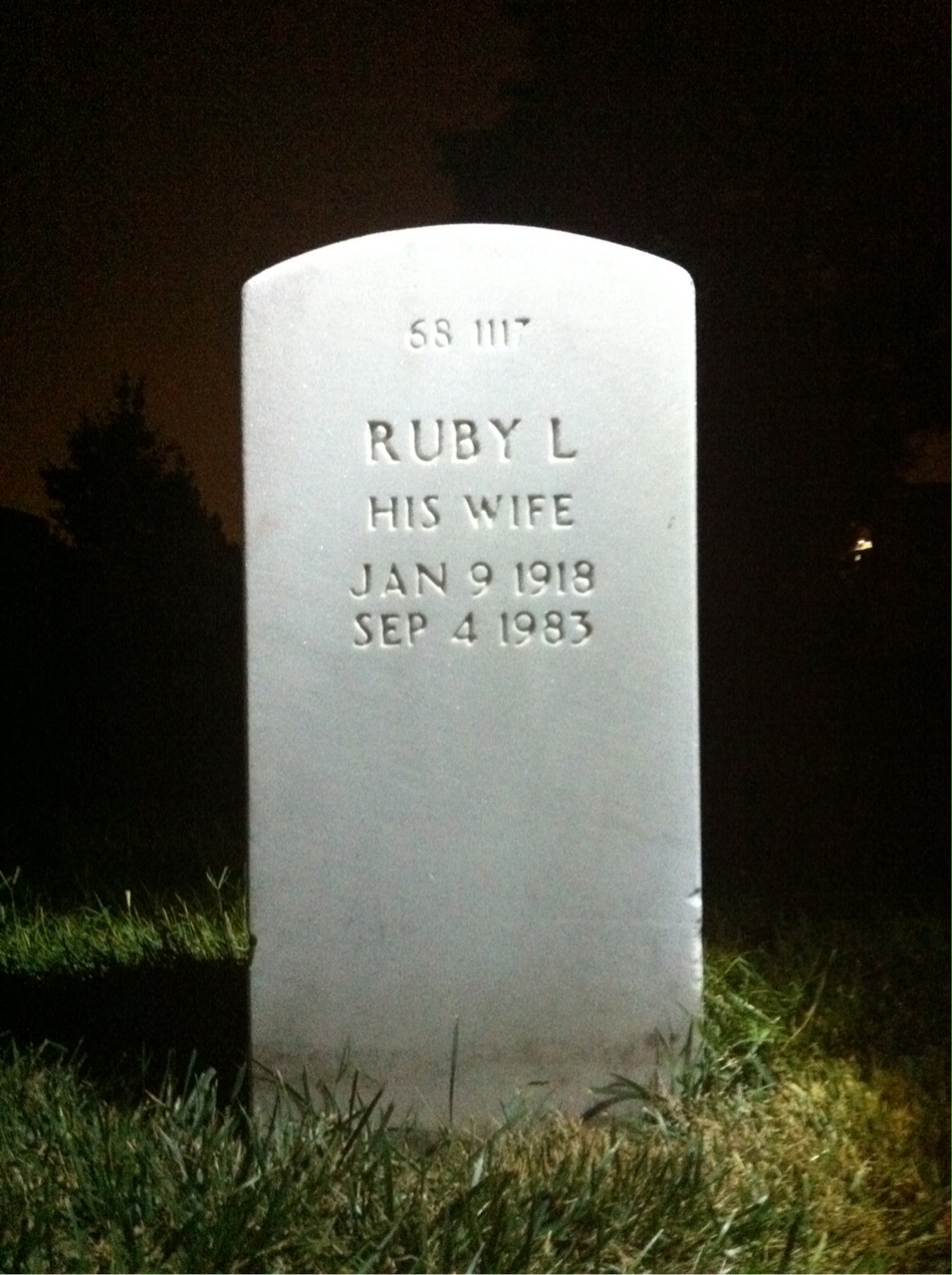 Back of headstone — Arthur E Slover