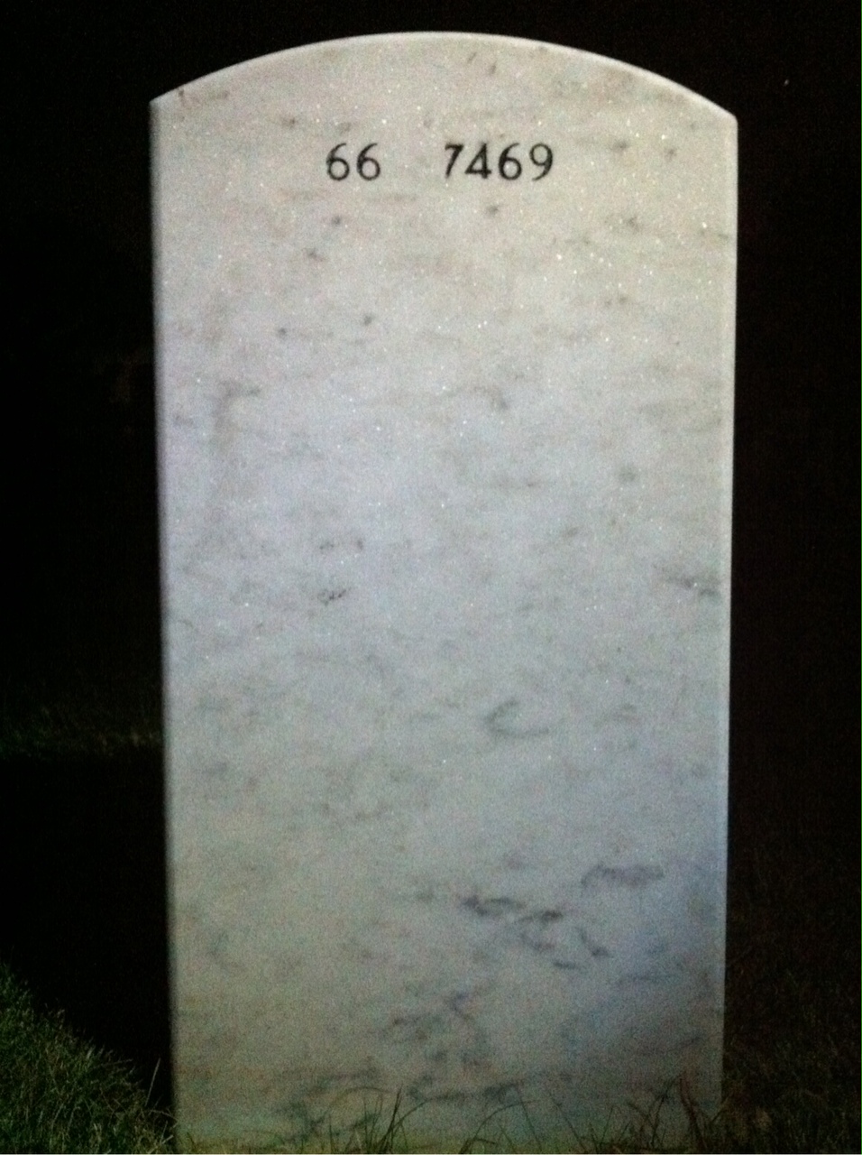 Back of headstone — Daniel Lee