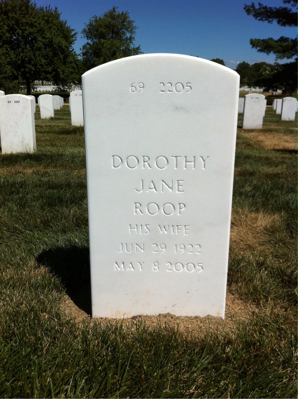 Back of headstone — Jennings Campbell