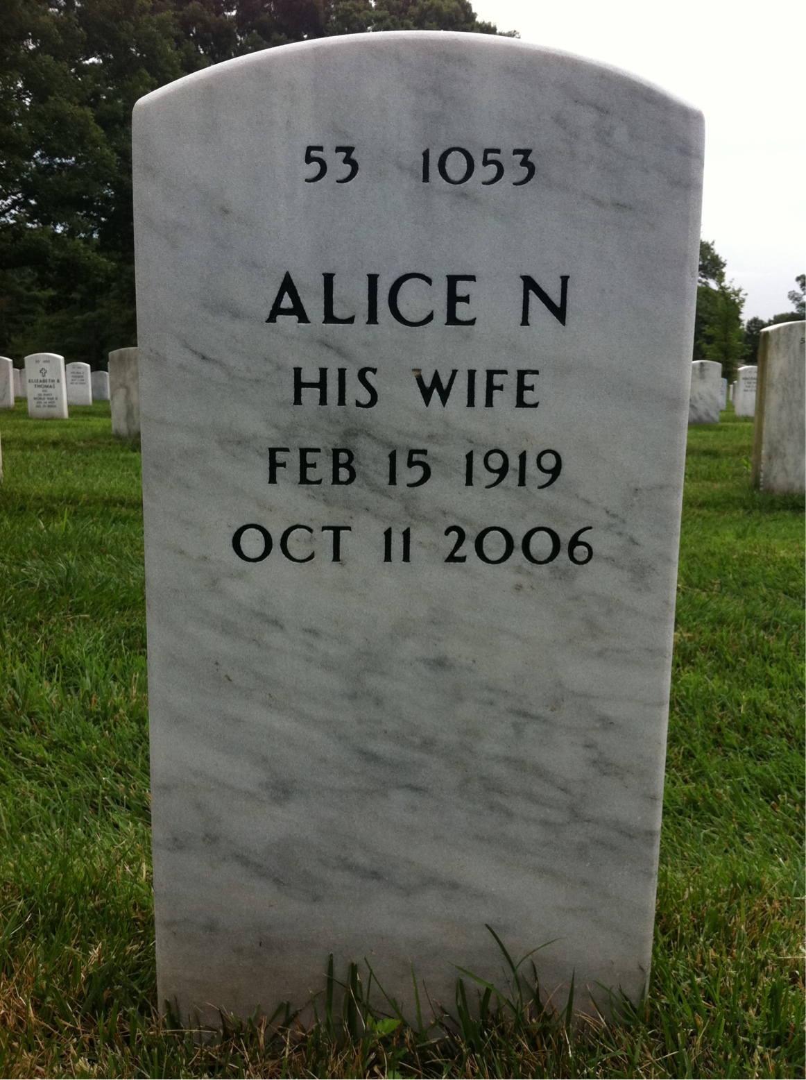 Back of headstone — Edward Naughten