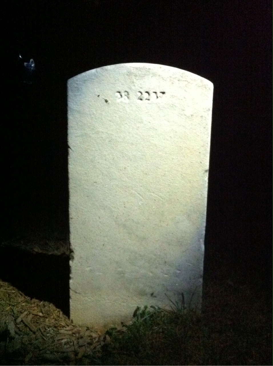 Back of headstone — Emory Avant