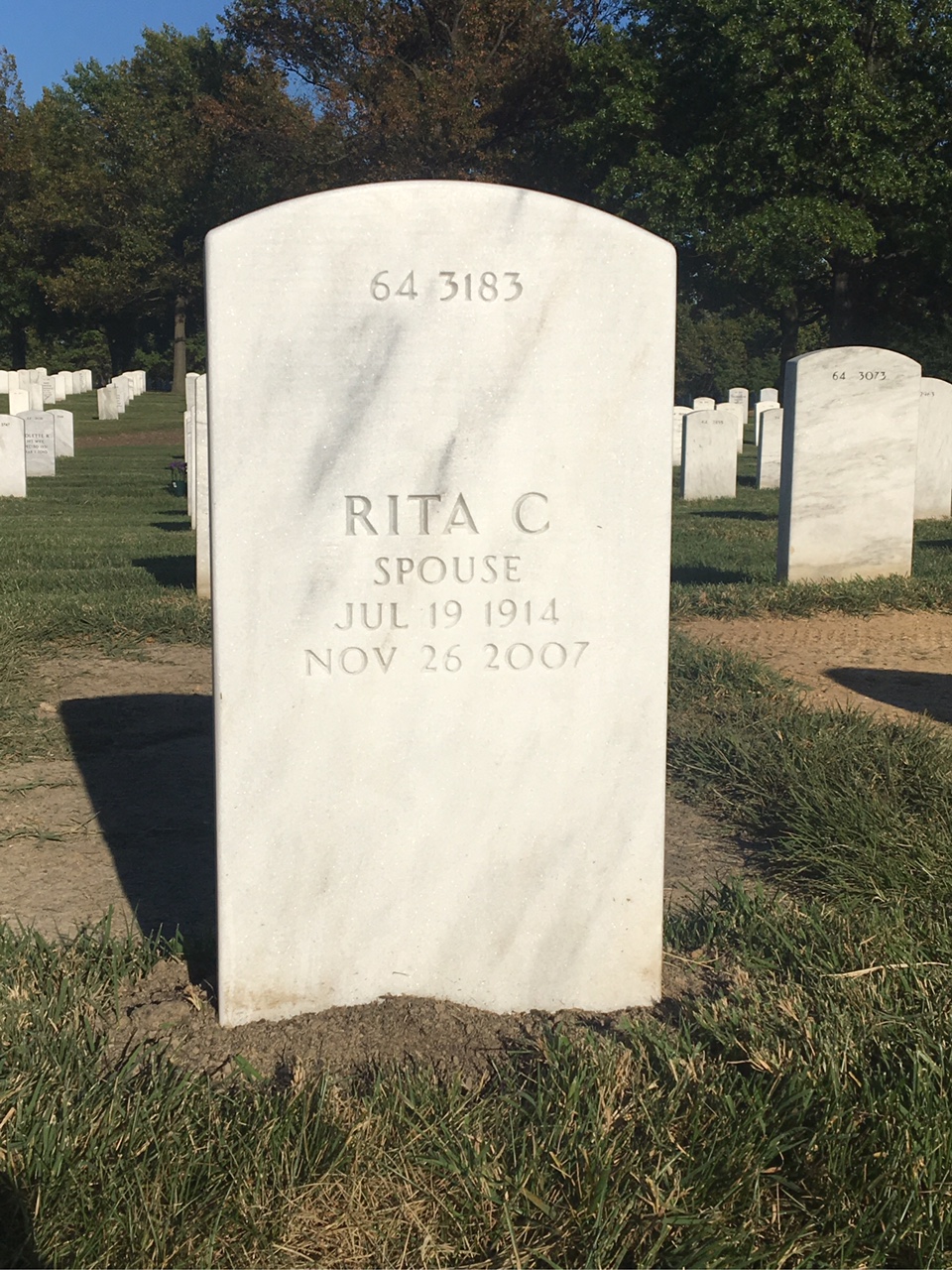 Back of headstone — James Miller