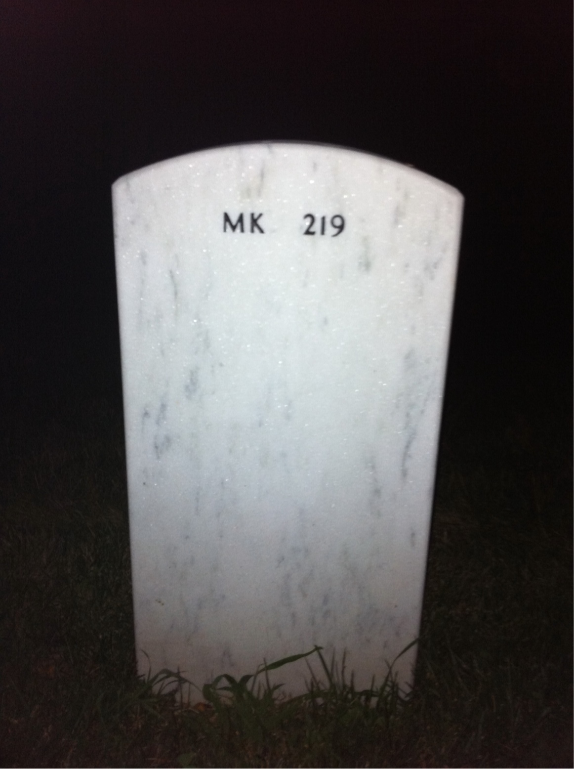 Back of headstone — Kenneth Babkirk