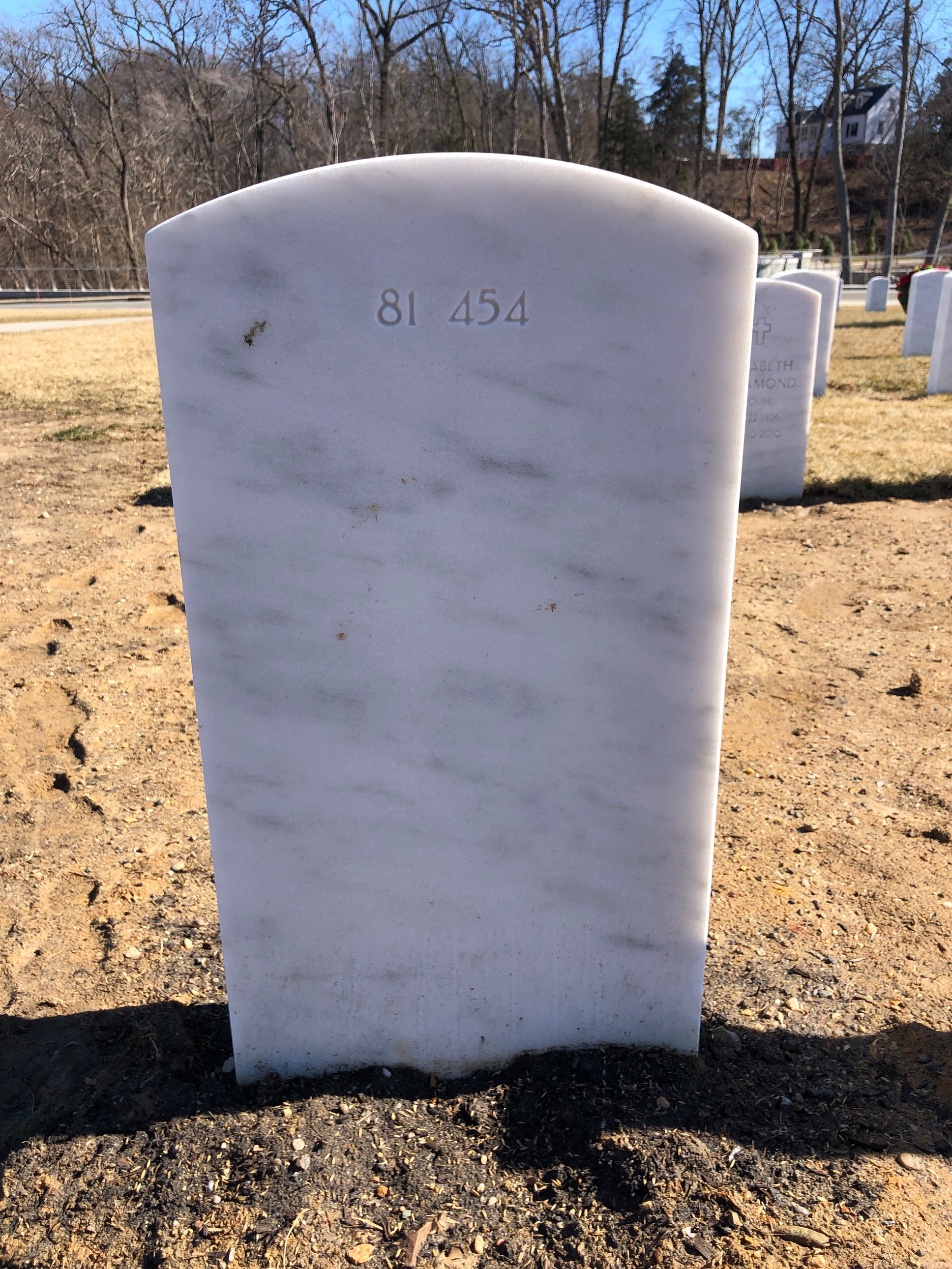 Back of headstone — Richard Bainbridge
