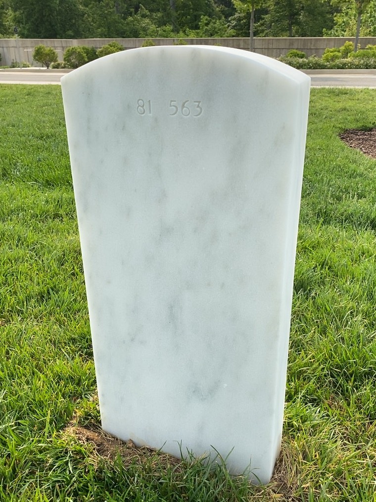 Back of headstone — Charles Ayers