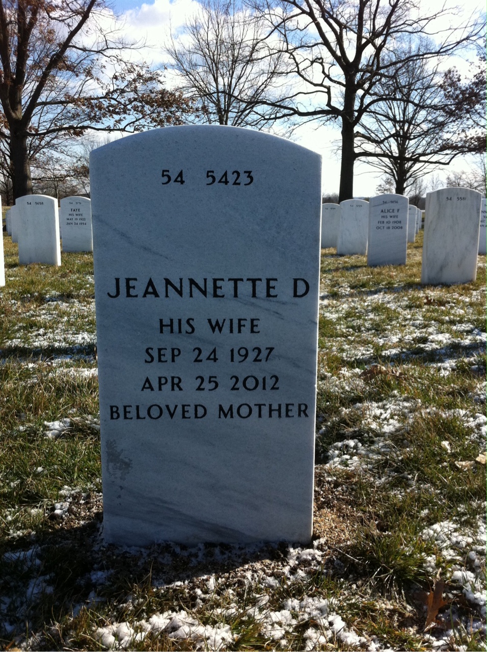 Back of headstone — Vincent Coletti