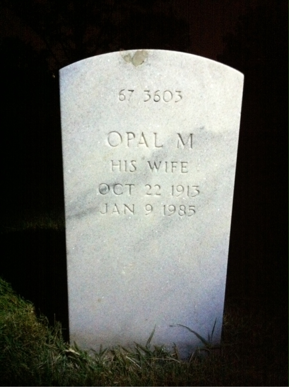 Back of headstone — John Ballerino