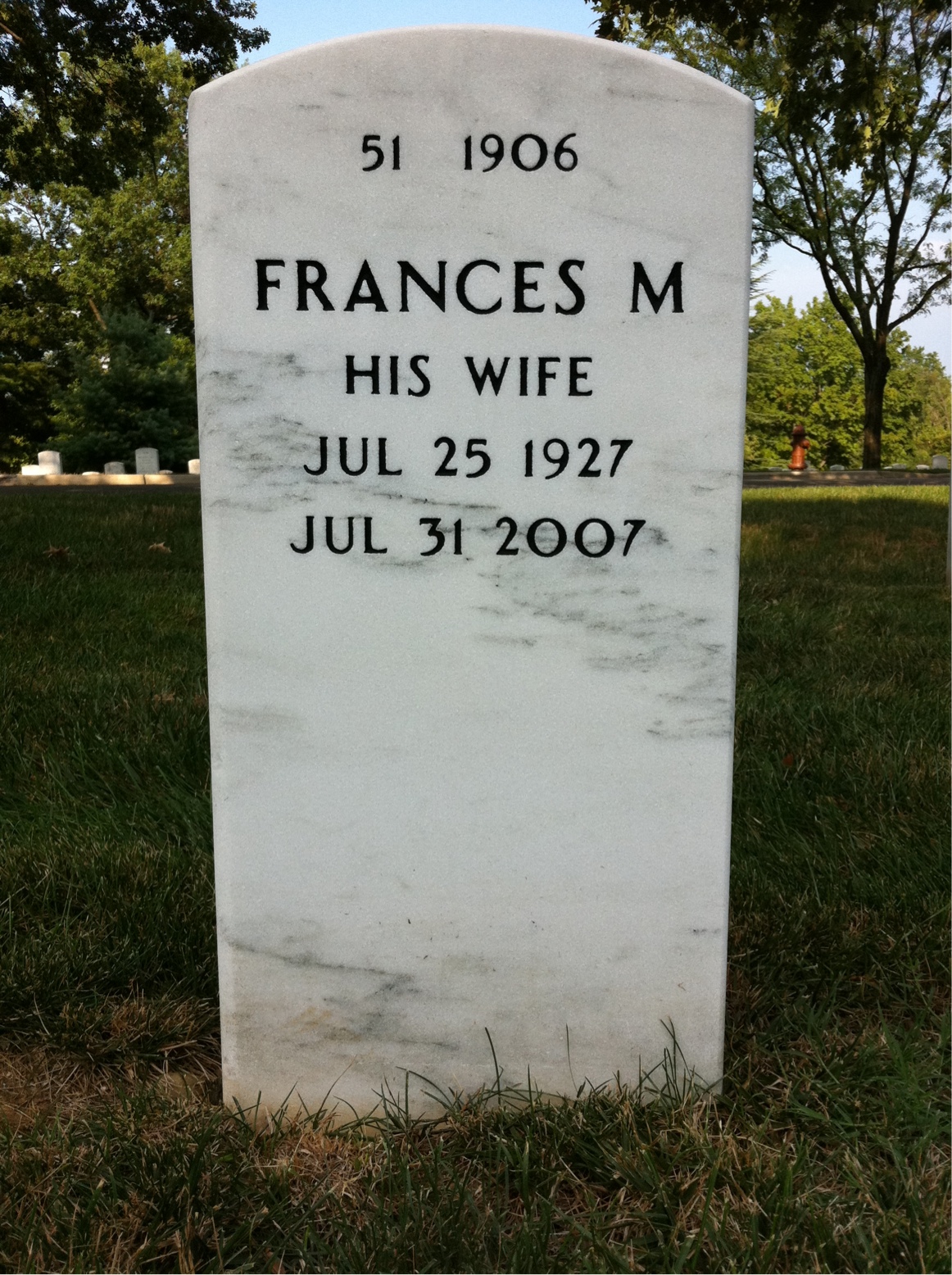 Back of headstone — George Ellis