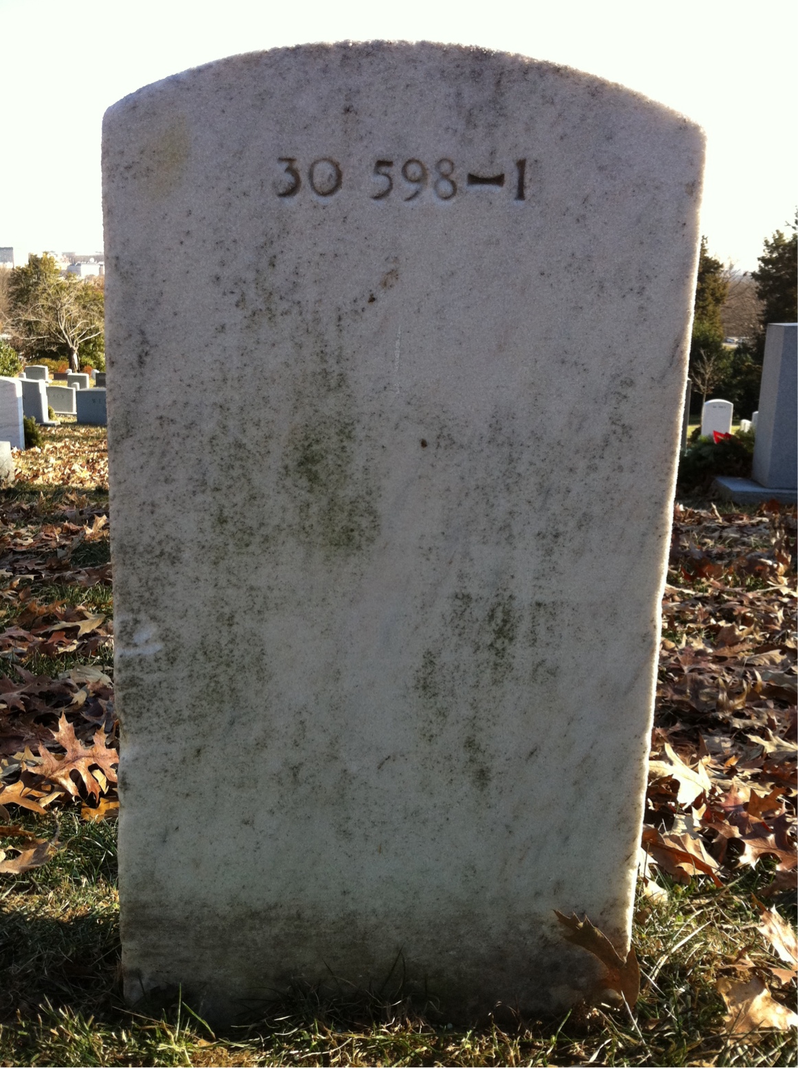 Back of headstone — Millicent Allen