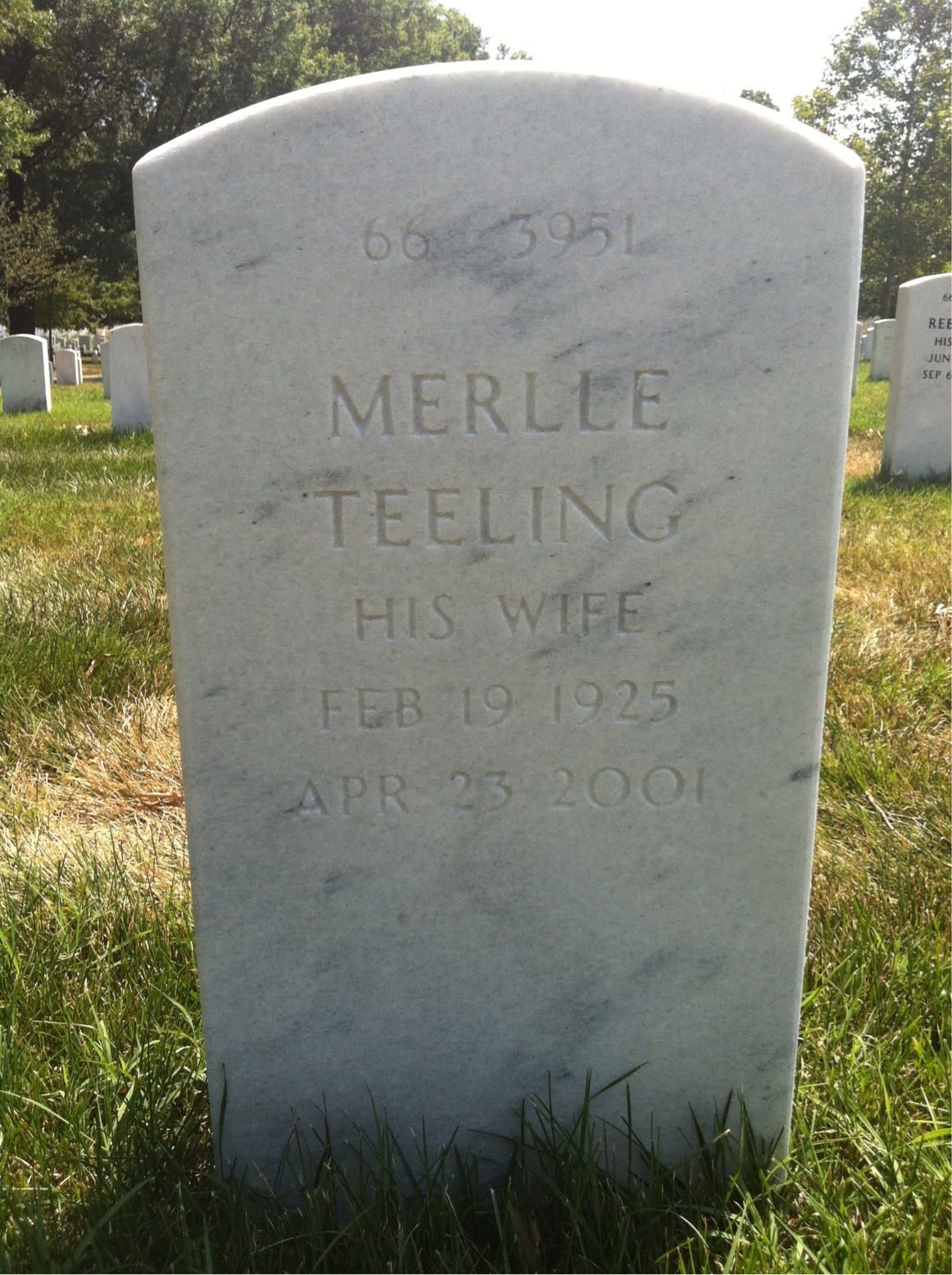 Back of headstone — Kenneth Ekelund
