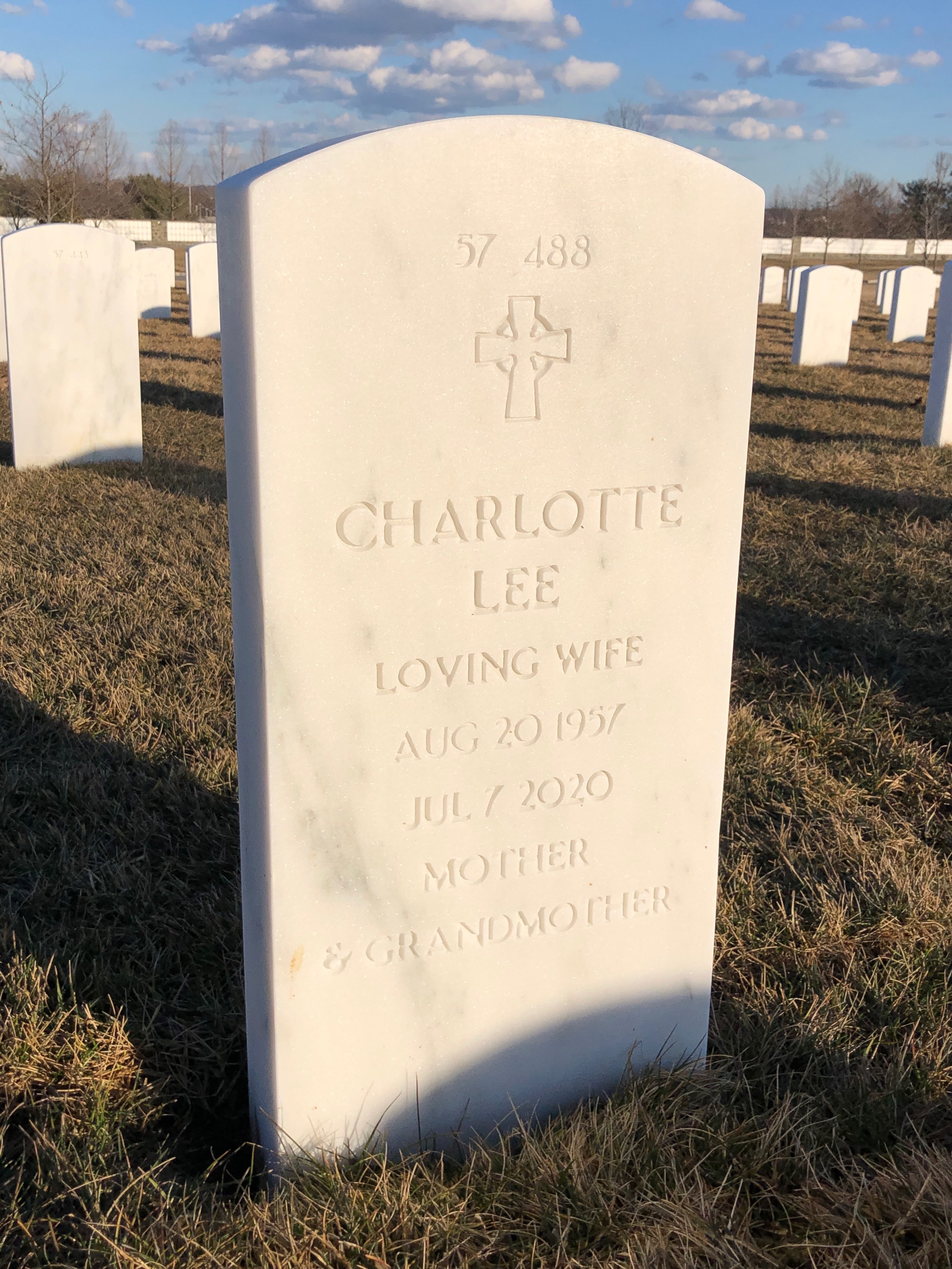 Back of headstone — James L Green