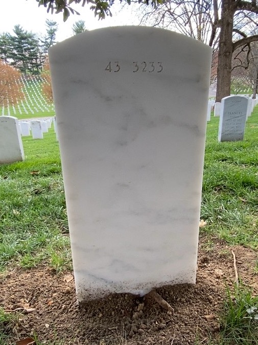 Back of headstone — William Benson Howell