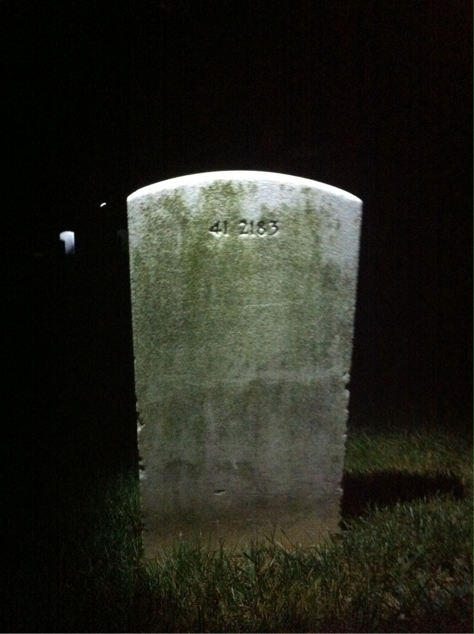 Back of headstone — John Moxley