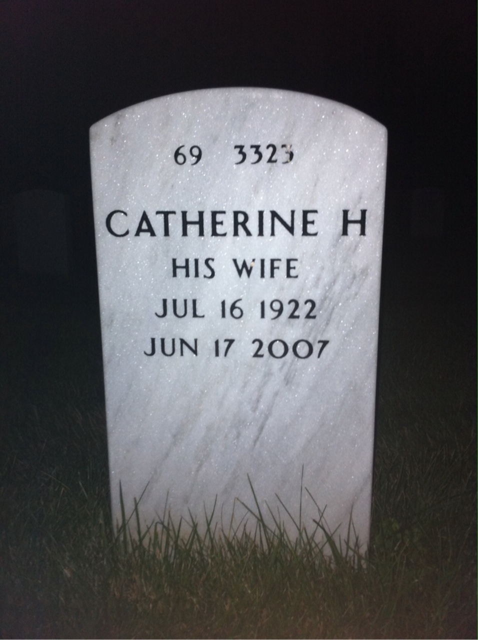 Back of headstone — Joseph Ervin
