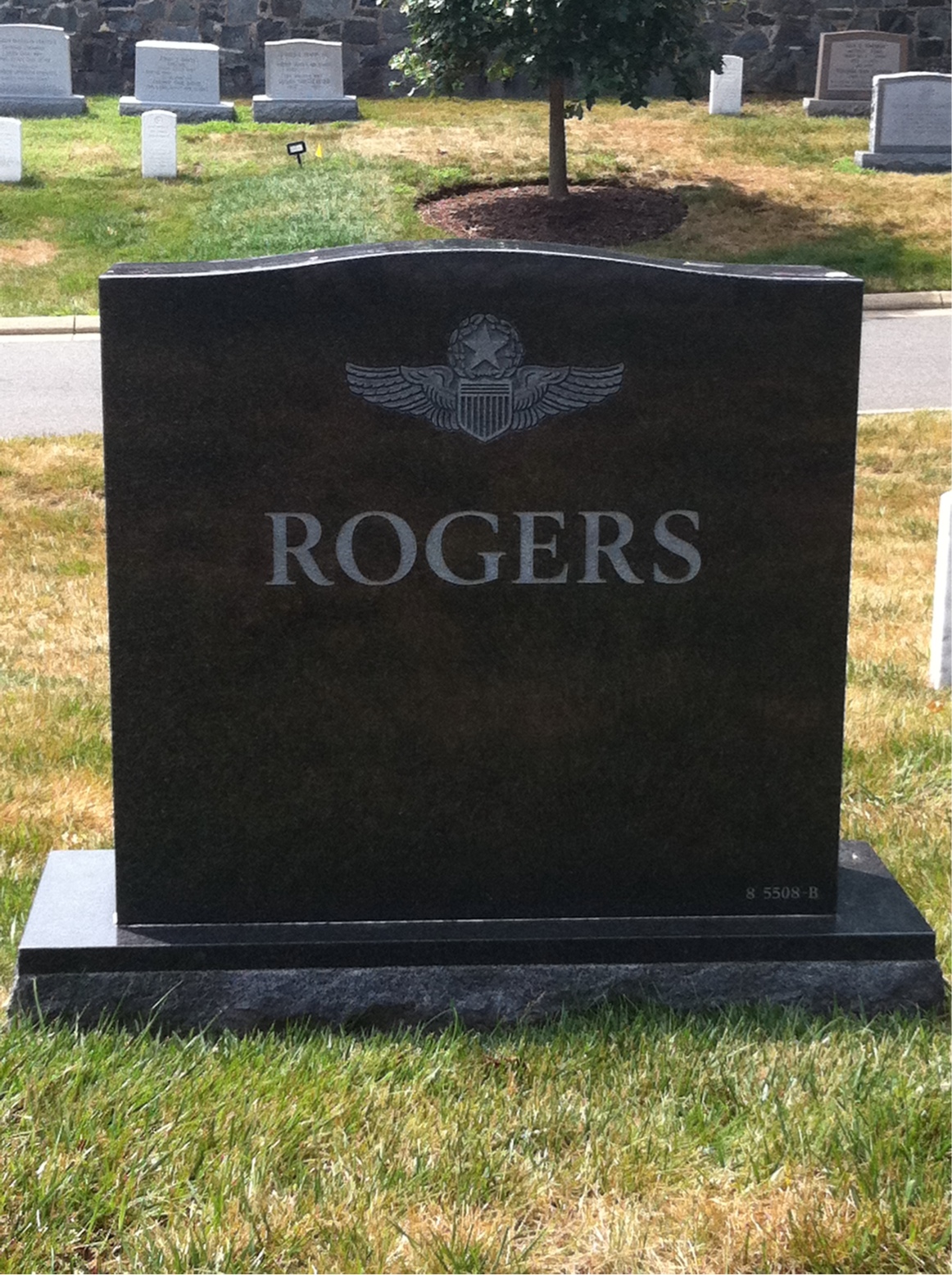Back of headstone — Ross Rogers