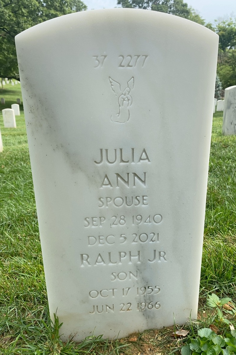 Back of headstone — Ralph Holton