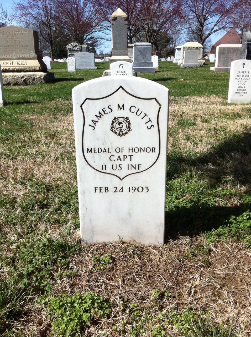 Headstone of James M. Cutts