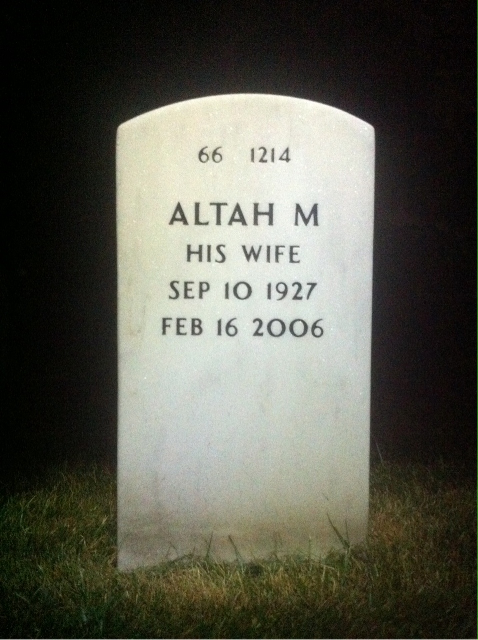 Back of headstone — Robert Klotz