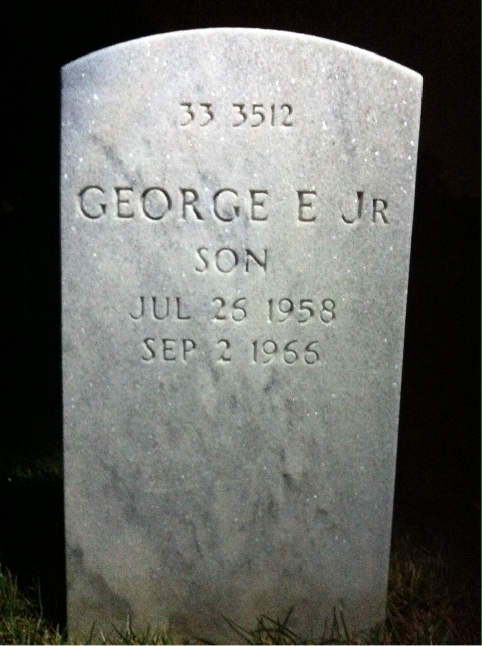 Back of headstone — George Bosworth