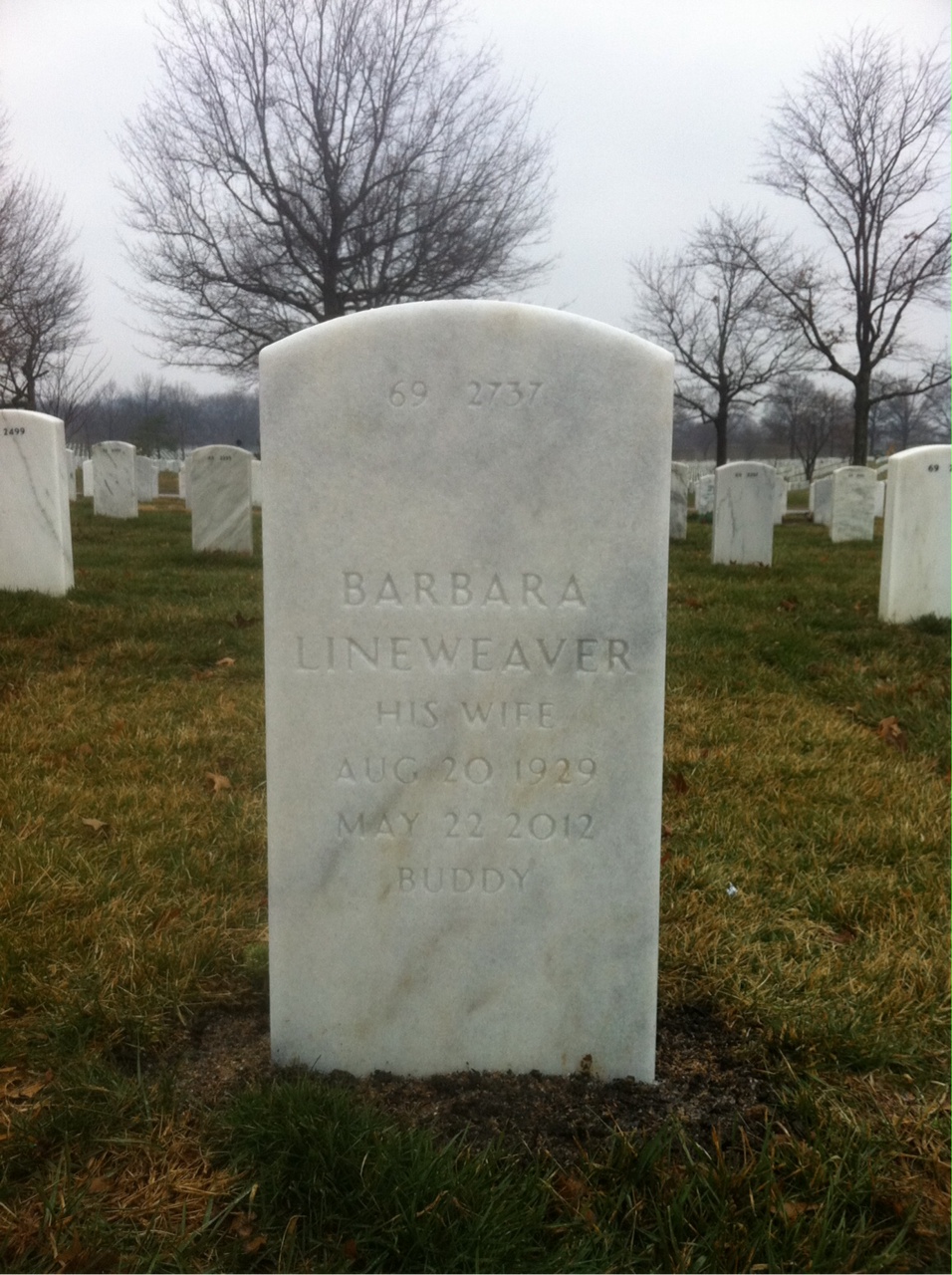 Back of headstone — Roy Anderson