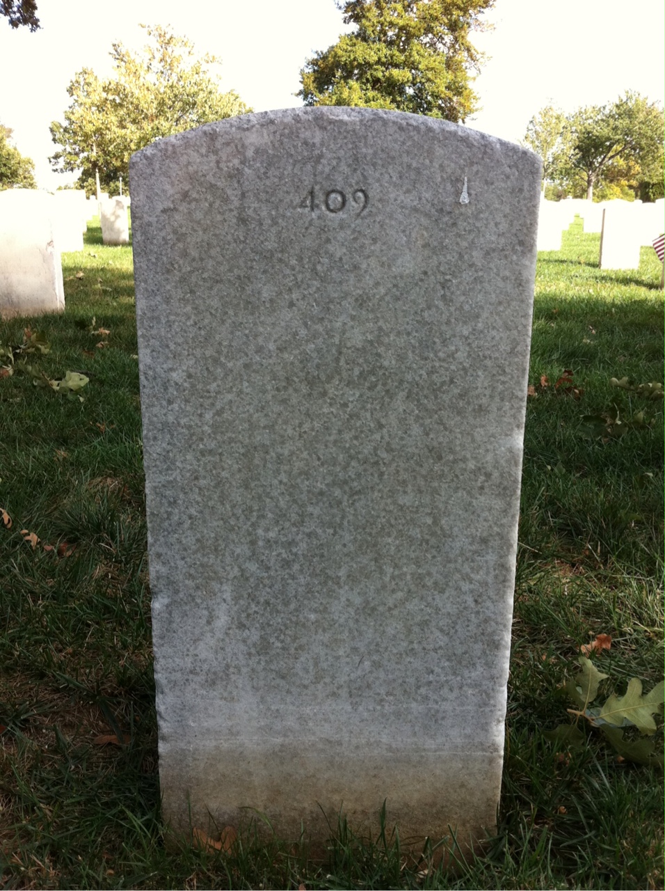 Back of headstone — Infant Morreale