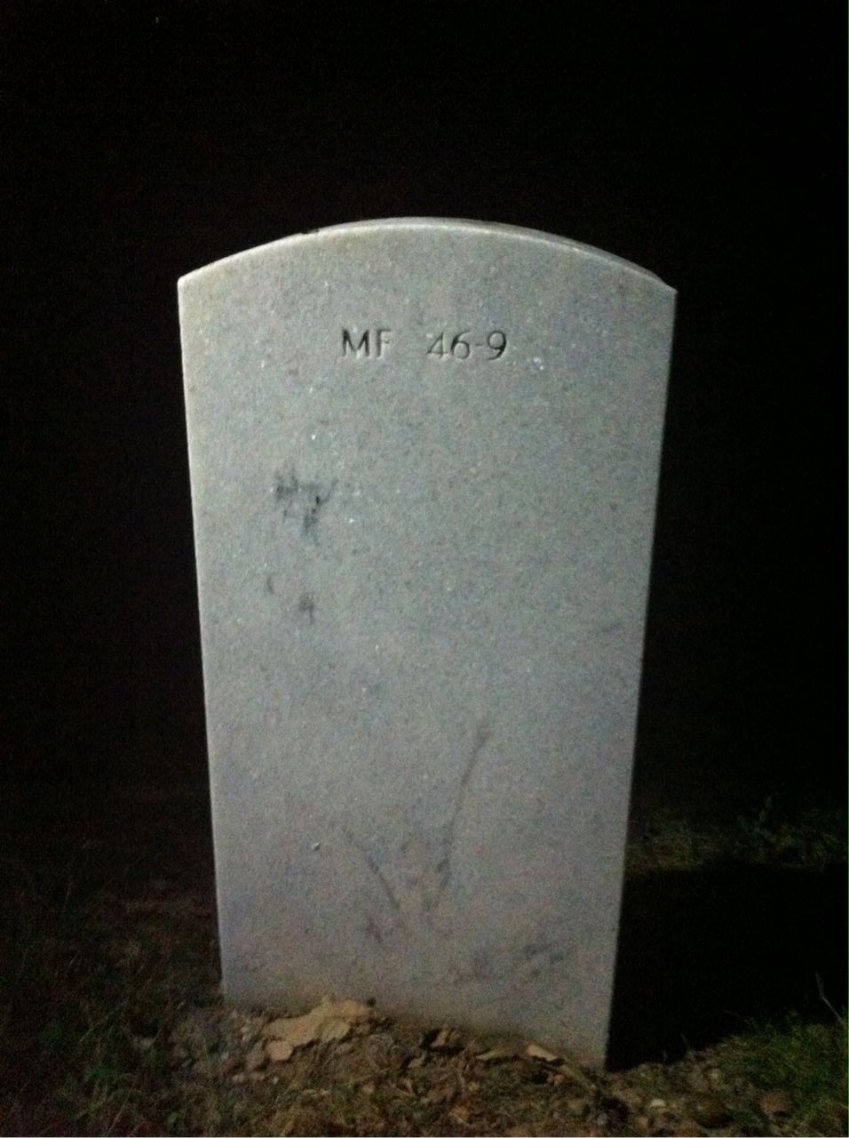 Back of headstone — Russell Mccarthy
