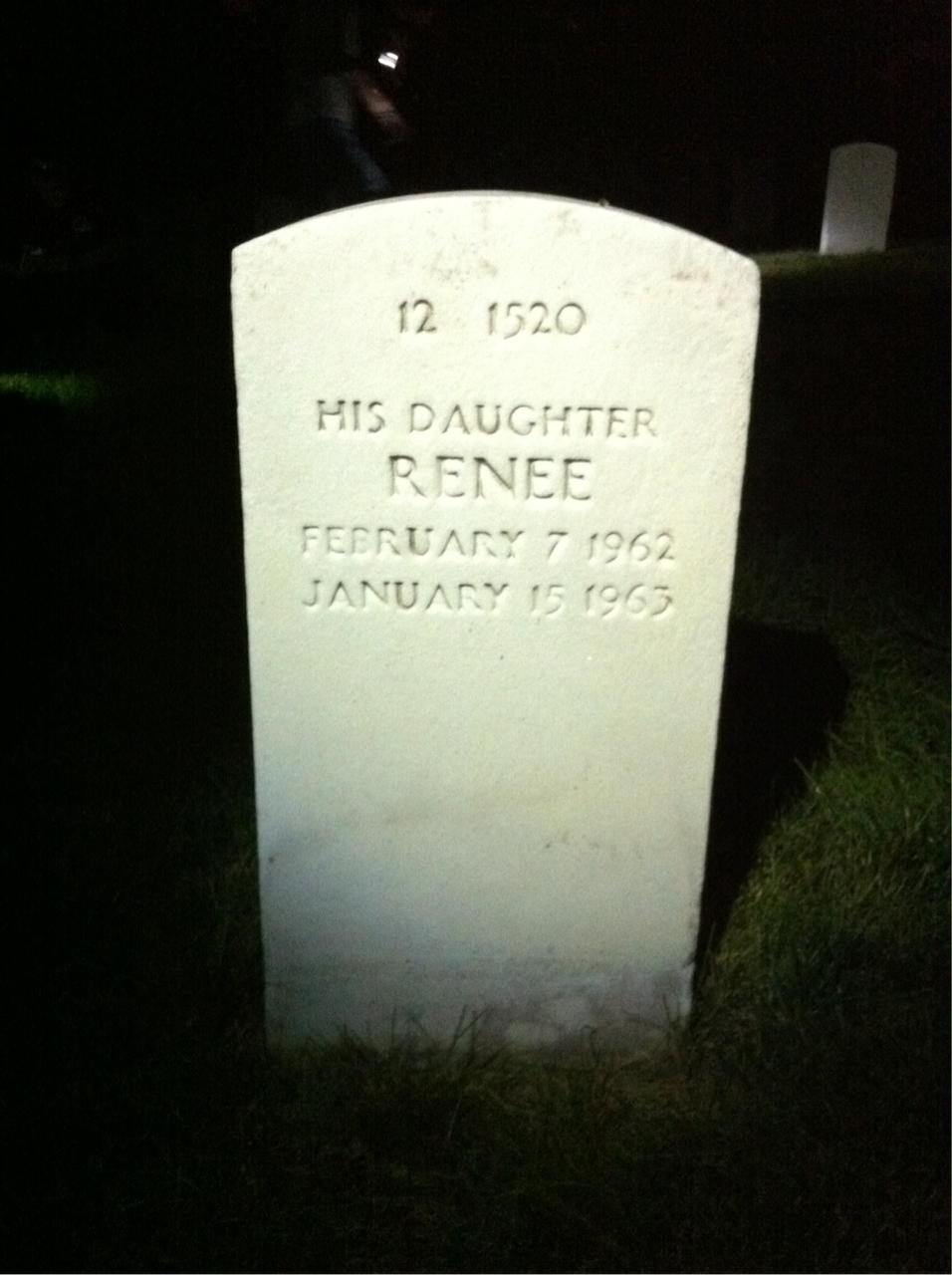 Back of headstone — Renee Cox