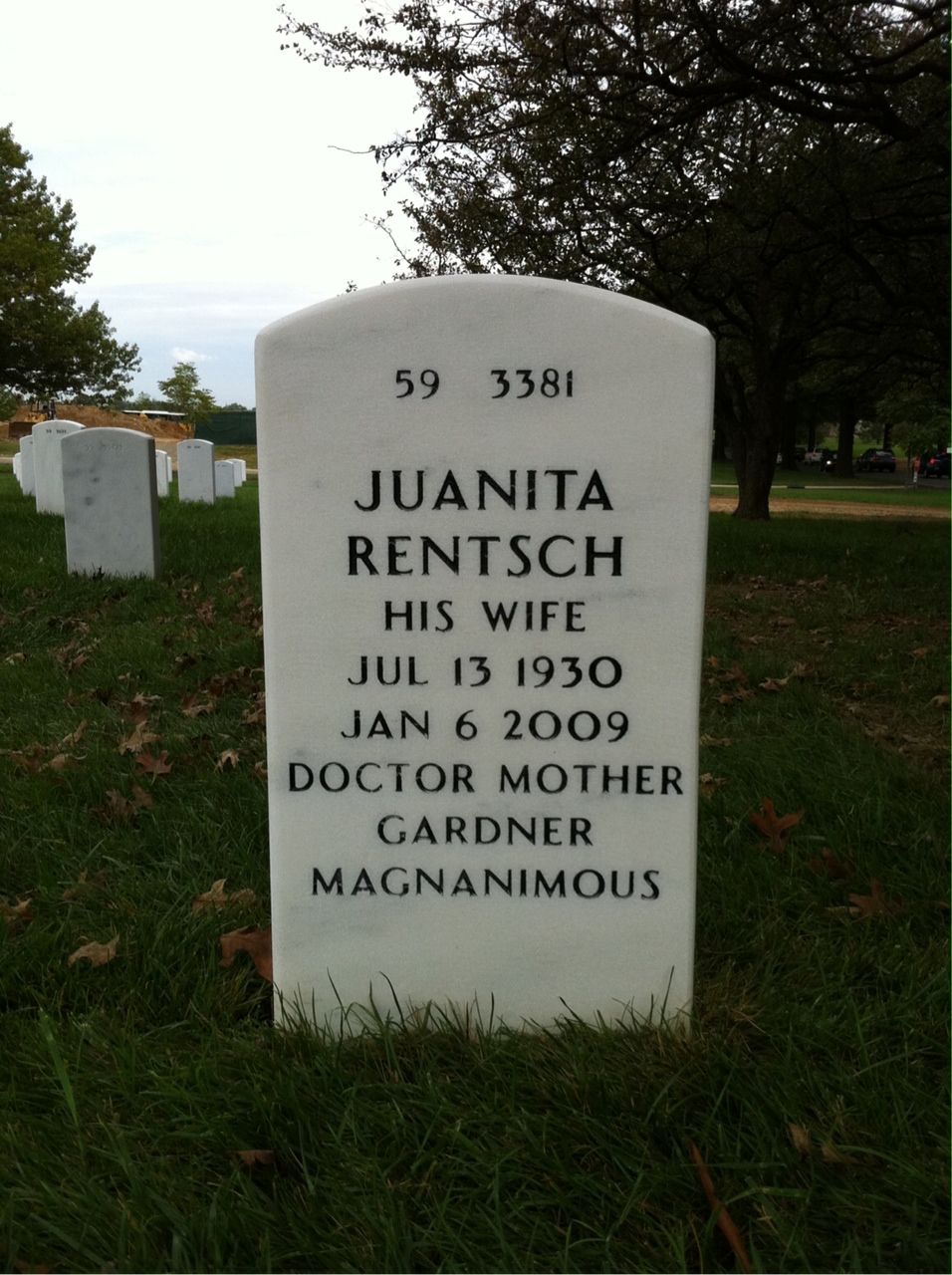 Back of headstone — Joseph Millerick