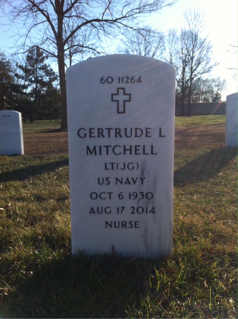 Back of headstone — George Mitchell